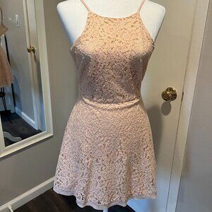 Bleuh Ciel peach lace mini dress Size Small